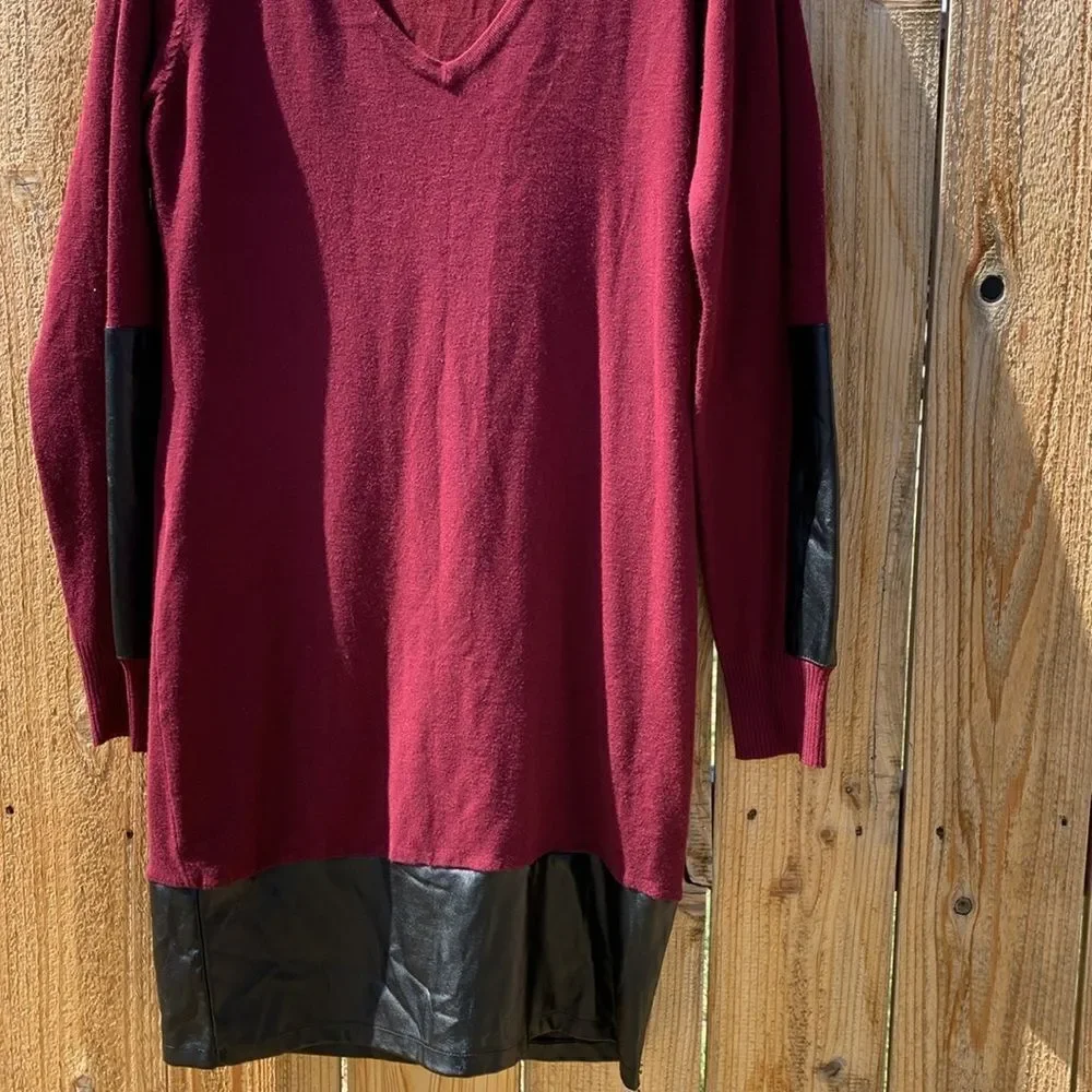 Take 50% OFF- Say What? Burgundy and Black Mini Dress, Size-XL - Picture 8 of 12